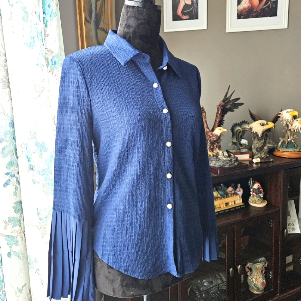 Alice Blue Button-down Blouse NWT